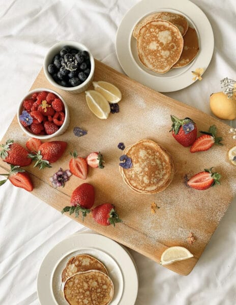 Breakfast platter with dried flowers