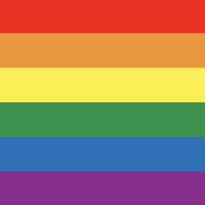 Rainbow coloured flag for pride month