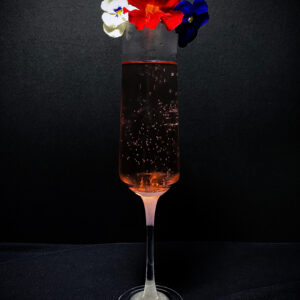 The Royal Cocktail topped with Edible Flowers