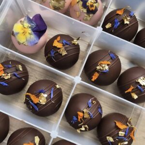 Cake Bombs Decorated With Dried Edible Flowers