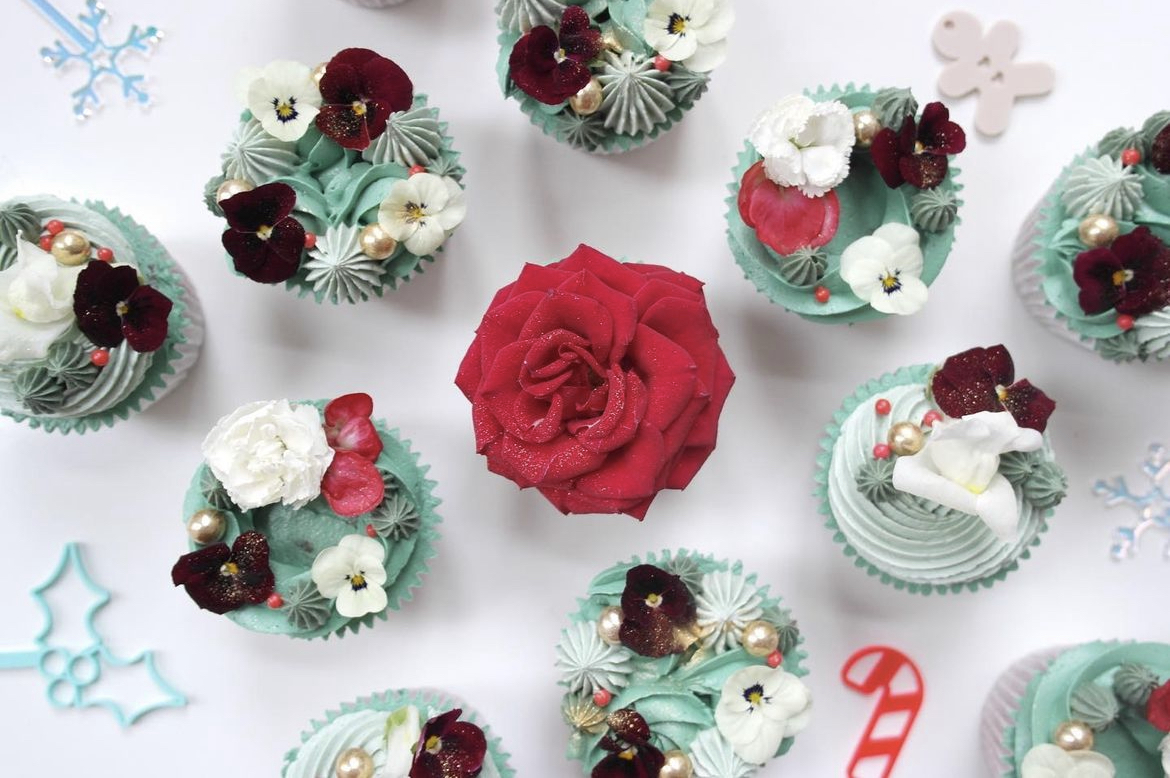 Edible Flower Cupcakes